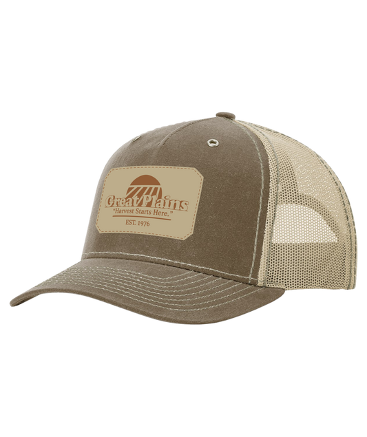 Great Plains Richardson Waxed Cotton Trucker Cap - Leather Patch